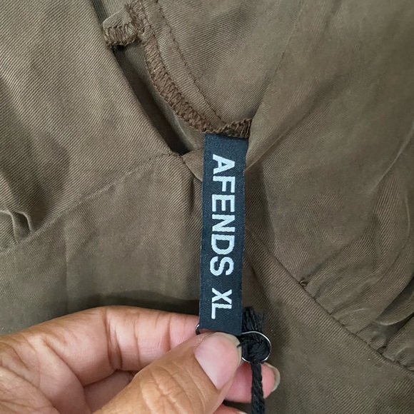 Afends Grace Cupro  V-neck Mini Summer Dress Coffee sleeveless size XL - Picture 8 of 15